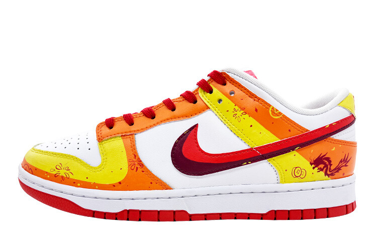 

Кроссовки Nike Dunk Skateboarding Shoes Men Low-top White, Red, Orange, белый