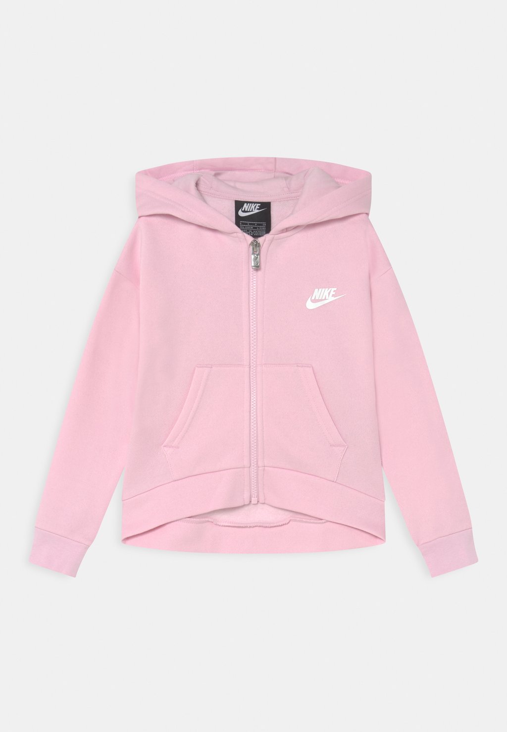 

Толстовка на молнии Club High Low Hoodie Nike, цвет pink foam