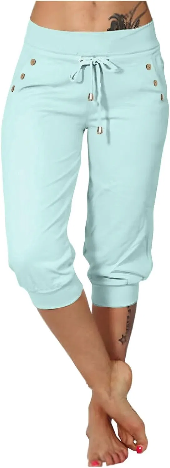 Капри для женщин с высокой талией, бренд Generic, цвет 1c-mint Green