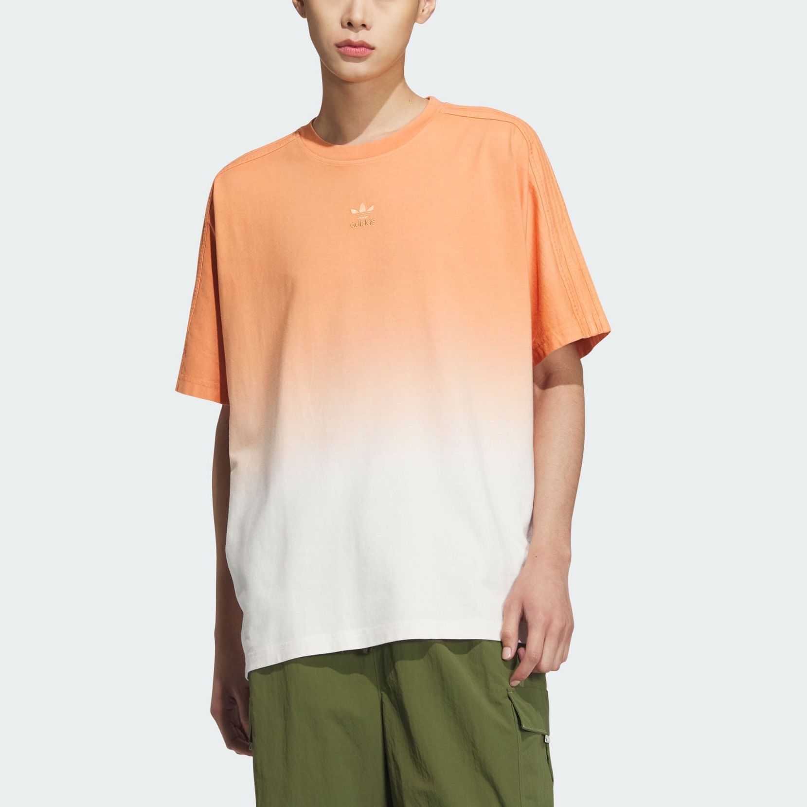 Футболка унисекс светло-бежевый коричневый/розовый белый Adidas Originals — фото 3