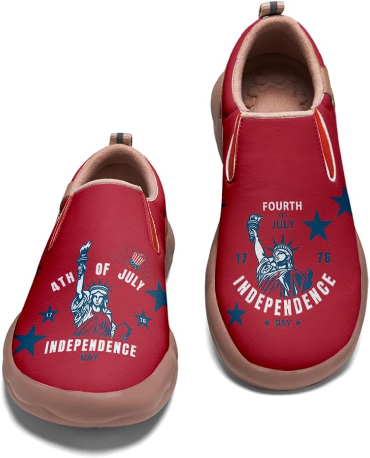 

Мужские прогулочные туфли для путешествий, повседневные, на плоской подошве, с широкой носочной частью, с рисунком американского флага, легко надеваются Onehorse, American Flag_02