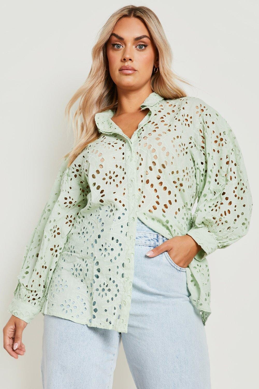 

Рубашка оверсайз с люшками Boohoo, мятный