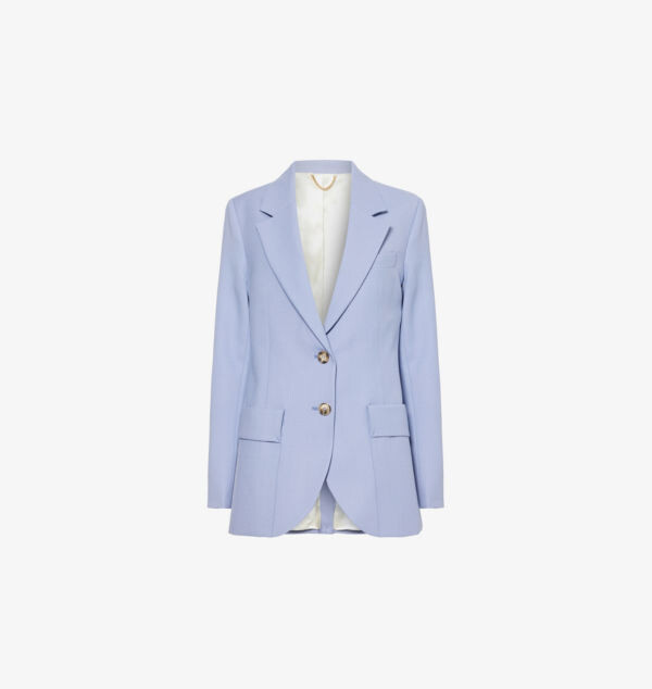 

Тканый блейзер Regular-Fit с заостренными лацканами Victoria Beckham, цвет bluebell