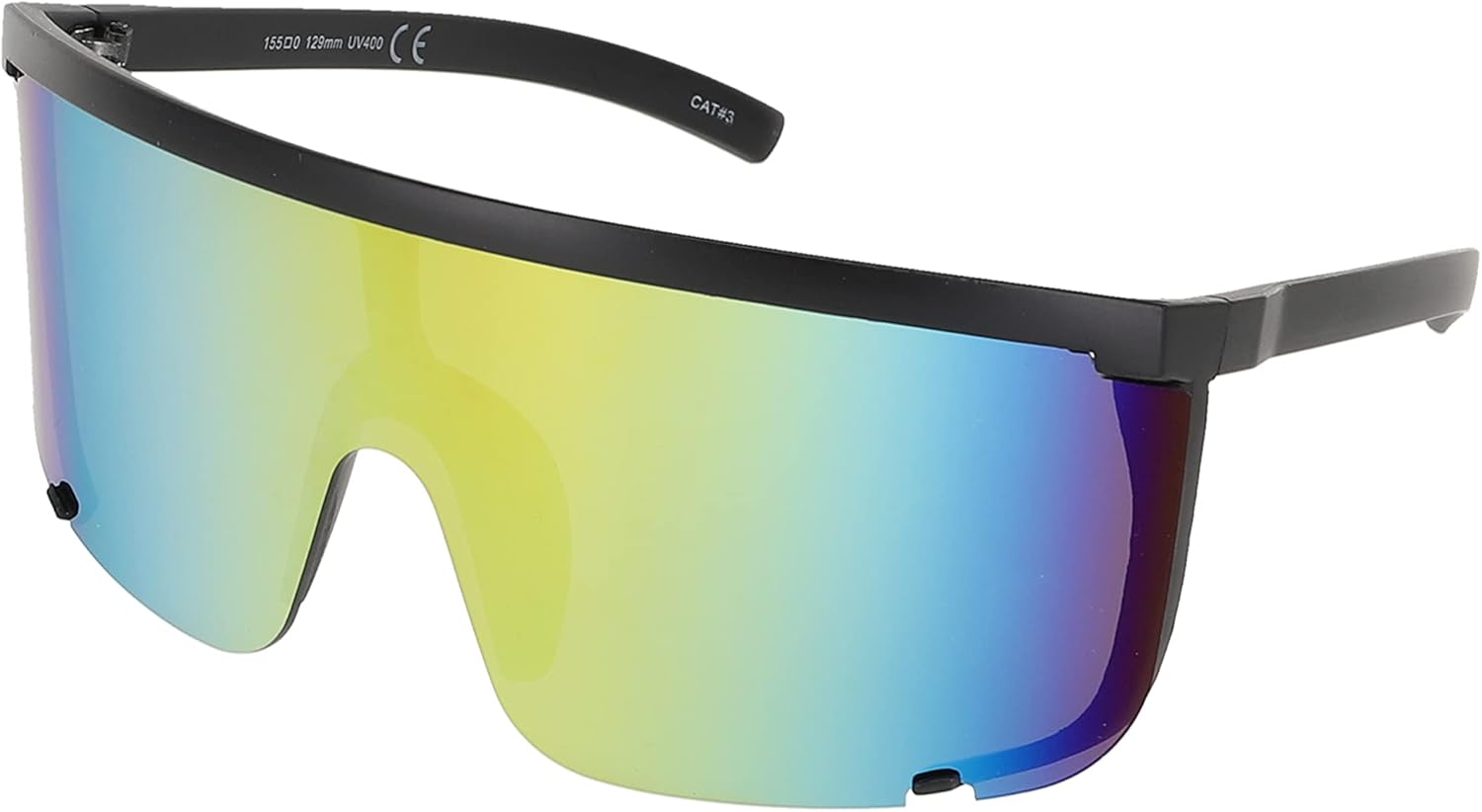 

Безупречные солнцезащитные очки унисекс большого размера Super Shield с зеркальными линзами, ретро-стиль, матовая черная оправа с плоским верхом FLAWLESS EYEWEAR, Orange Mirror