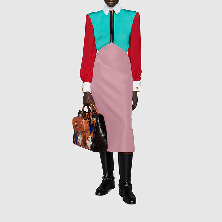 Рубашка женская синяя Gucci — фото 3