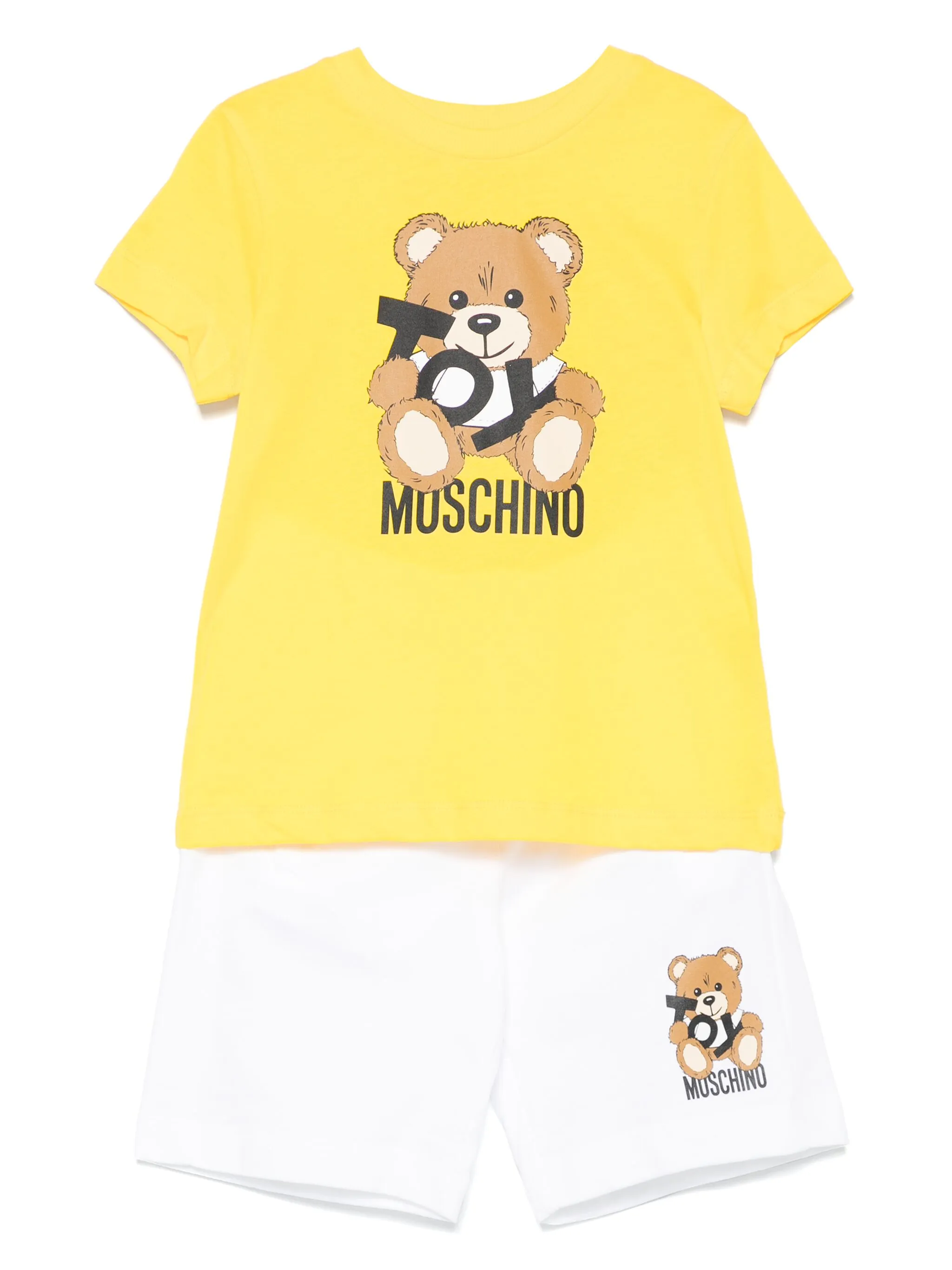 

Комплект из топа и шортов с принтом Teddy Bear Moschino Kids, желтый