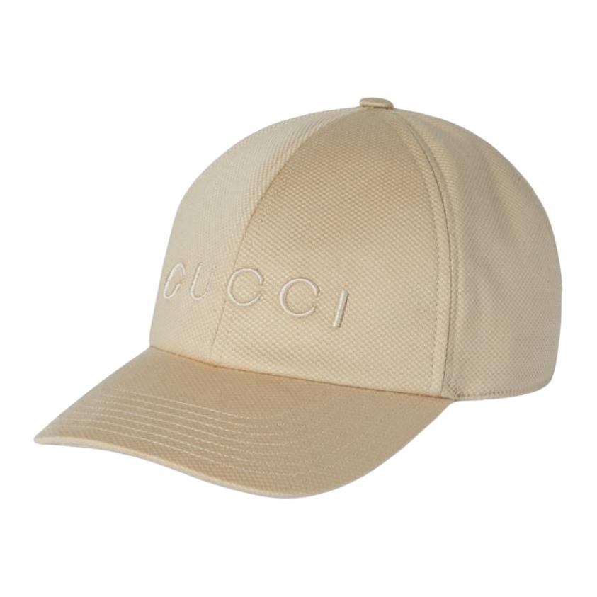 

GUCCI Хлопковая бейсболка с вышивкой, Beige