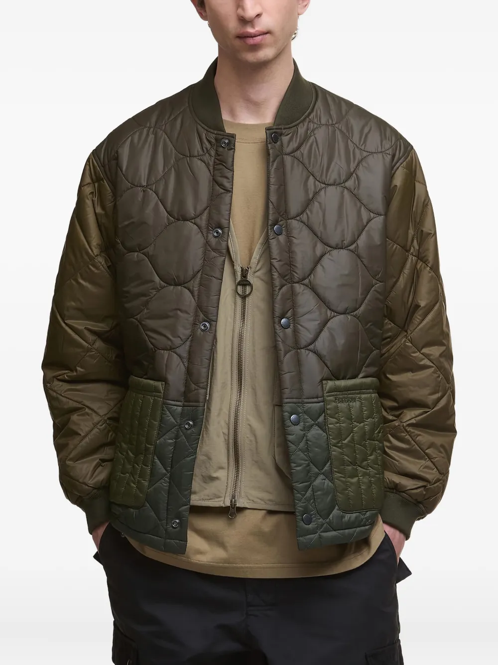 

Стеганый бомбер Liddesdale Barbour, зеленый