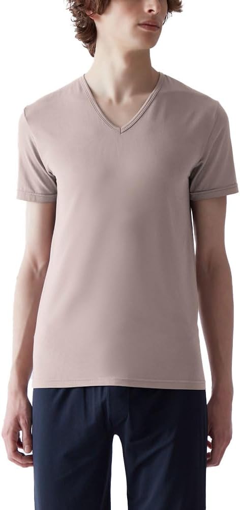 

Футболка GUNZE Acedron Soft Stretch Type V-Neck, материал Bare Jersey MCA615, мужская, мокко