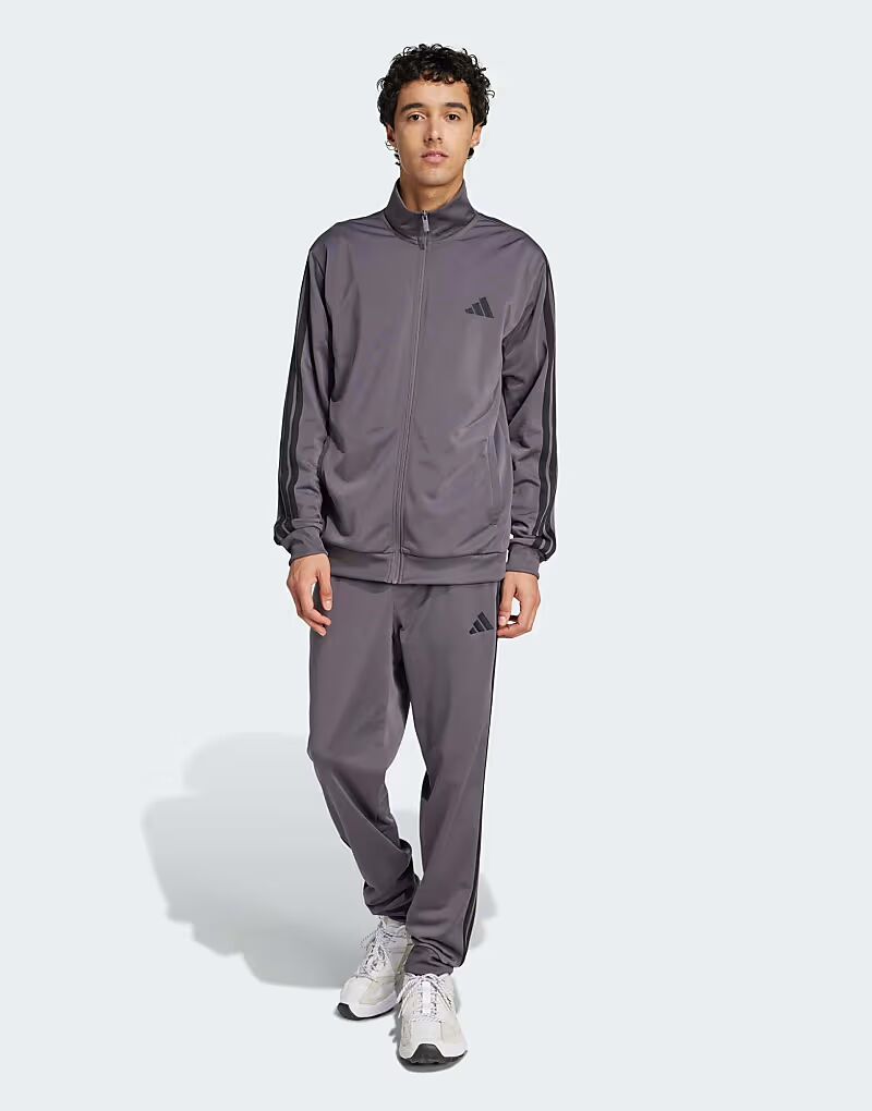 

Базовый спортивный костюм performance Sportswear с тремя полосками, серый, многослойный Adidas Performance
