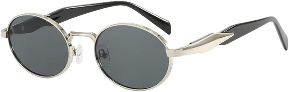 

Ретро-солнцезащитные очки овальной формы 2026 года, модные, простые, с небольшими линзами, в стиле панк, с защитой от УФ-излучения UV400, серебристо-серые, один размер MTZJH, One Color