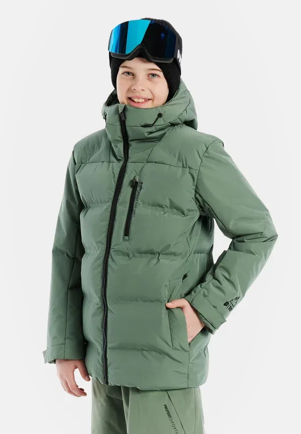 Куртка сноубордическая Protest Tumber jr snowboard jacket, зелено-аспидный — фото 2