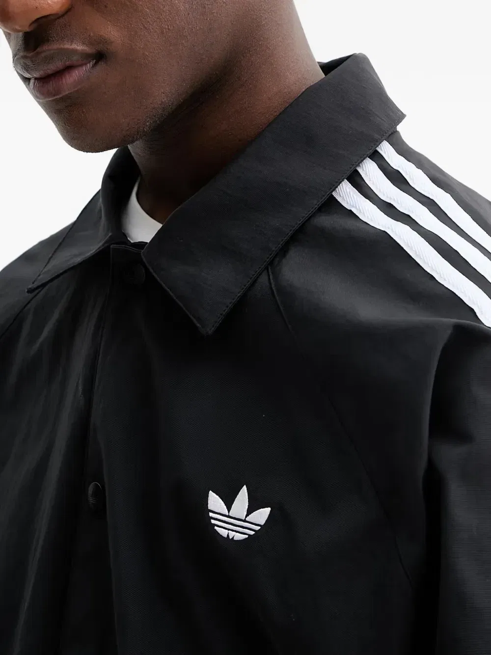 Куртка с вышитым логотипом и тремя полосками Adidas, черный — фото 4