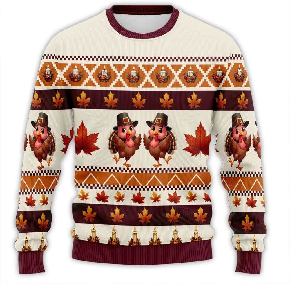 

Свитер праздничный Thanksgiving Ugly Christmas с индюком PA95 HANZSPROUT