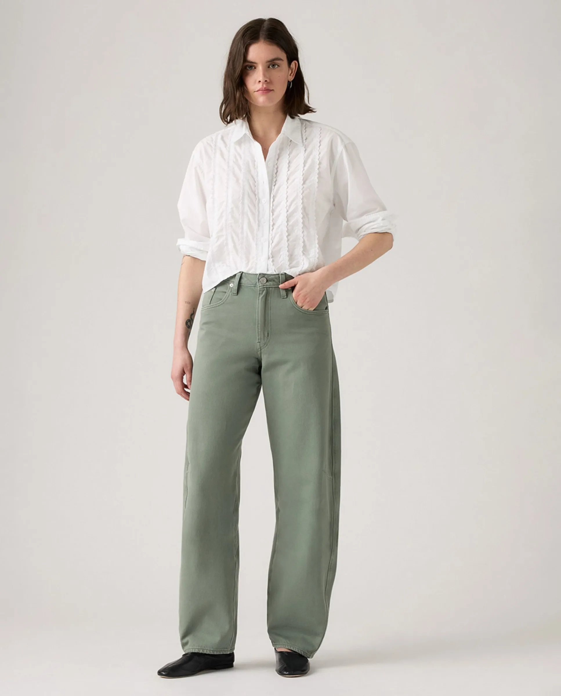 

Женские брюки Baggy Dad Barrel Levi'S, темно-зеленый