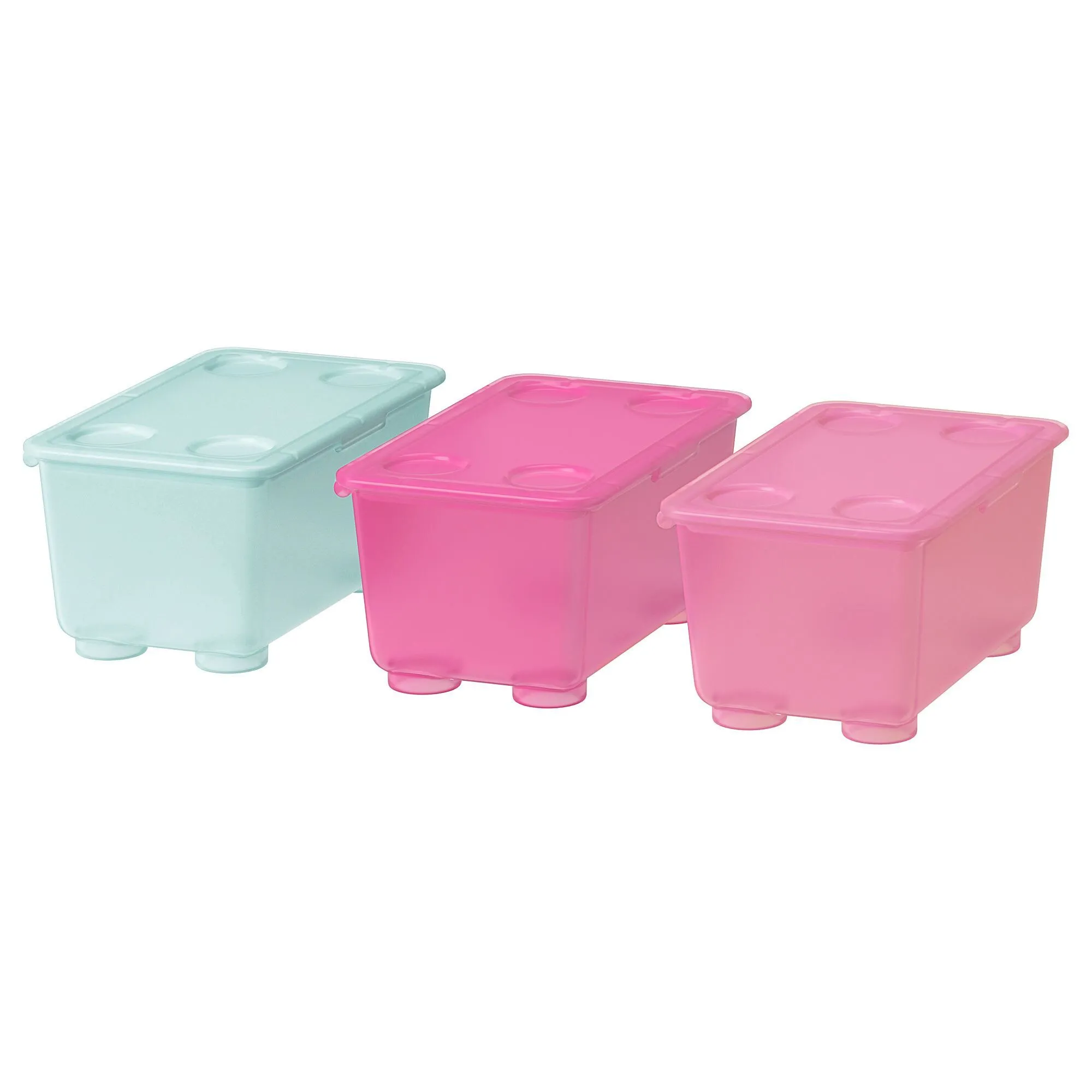 

Коробка с крышкой, розово-бирюзовый, 17х10 см, GLIS IKEA