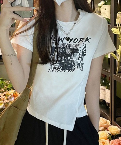 

Gossip！ロサンゼルス Футболка укороченная с принтом, Gossip, белая