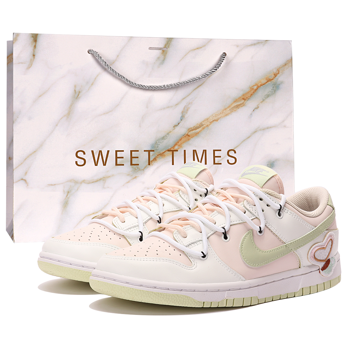 

Кроссовки Nike Dunk Skateboarding Shoes Women's Low-top Pink/Green, цвет Pink Moon/Nori/Magnet