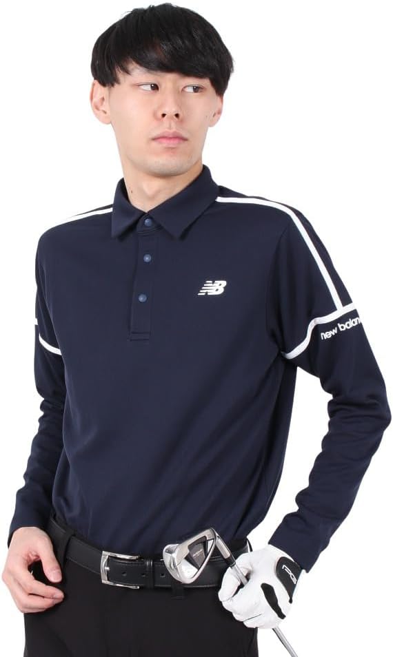 

Футболка-поло с длинным рукавом для гольфа New Balance (эластичная и сохраняющая форму) / Мужская / 012-4269004, темно-синий