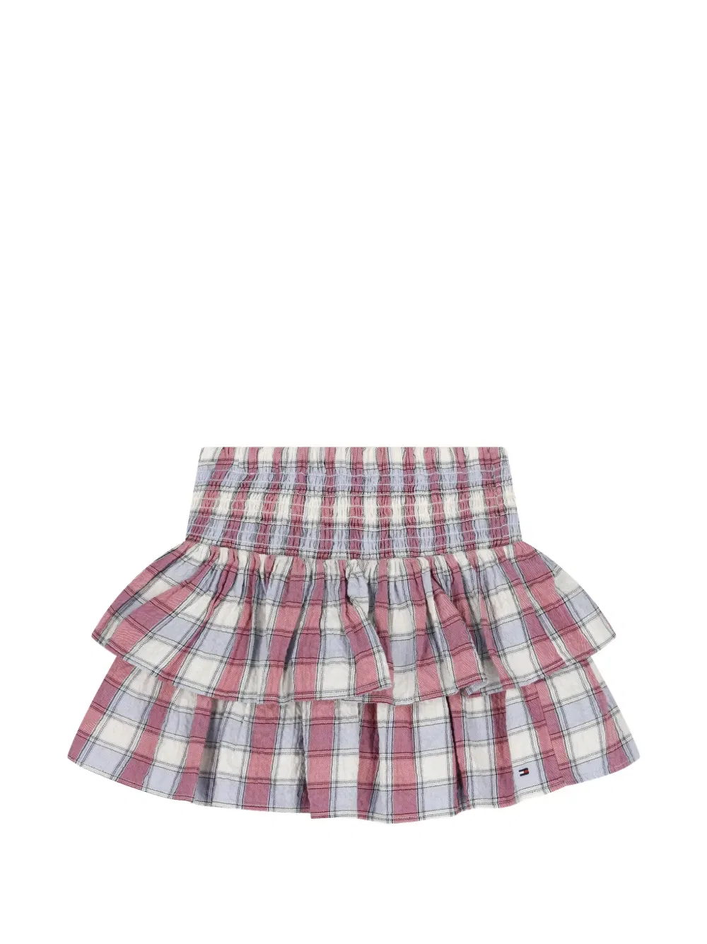 Клетчатая юбка с оборками Tommy Hilfiger Junior, белый