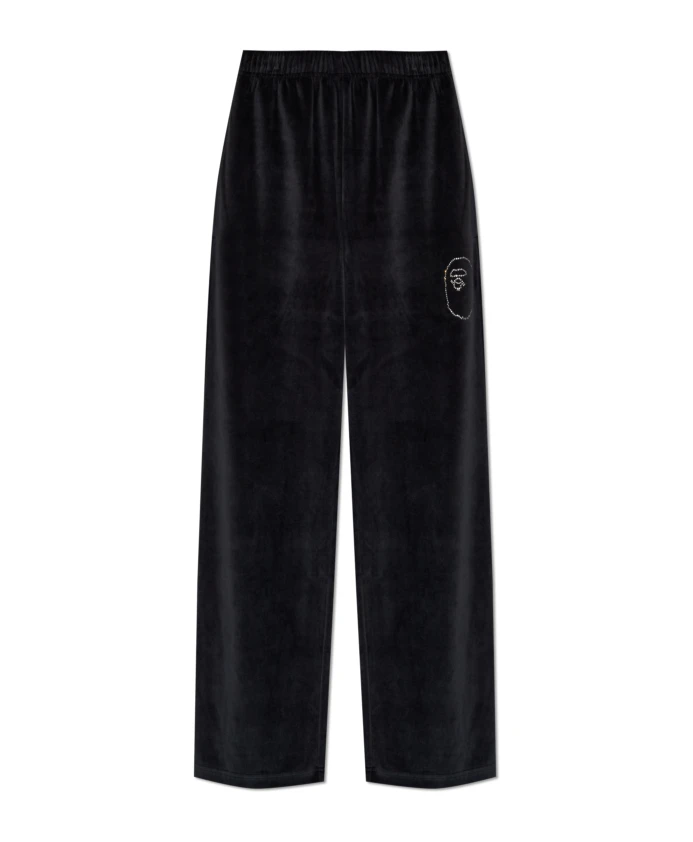 

Велюровые спортивные штаны A Bathing Ape, черный