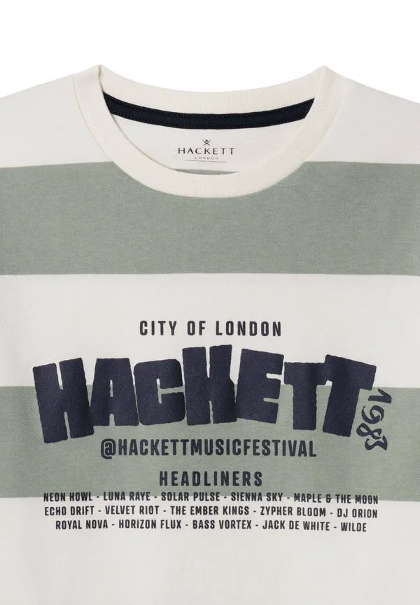 Футболка с полосатым принтом в стиле фестиваля Hackett London, Sage Green — фото 3
