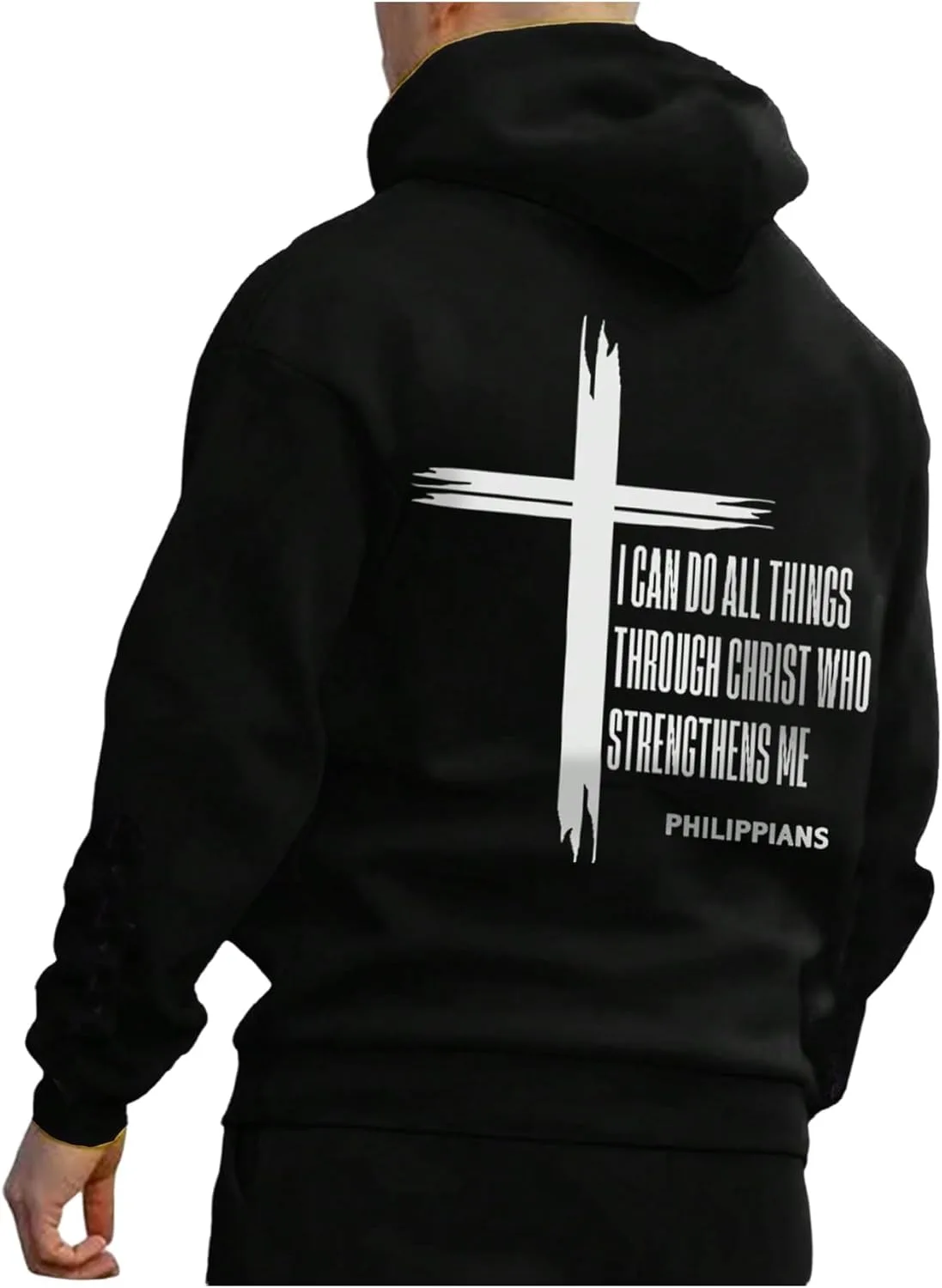 

Флисовый худи Floerns для мужчин с принтом кросс