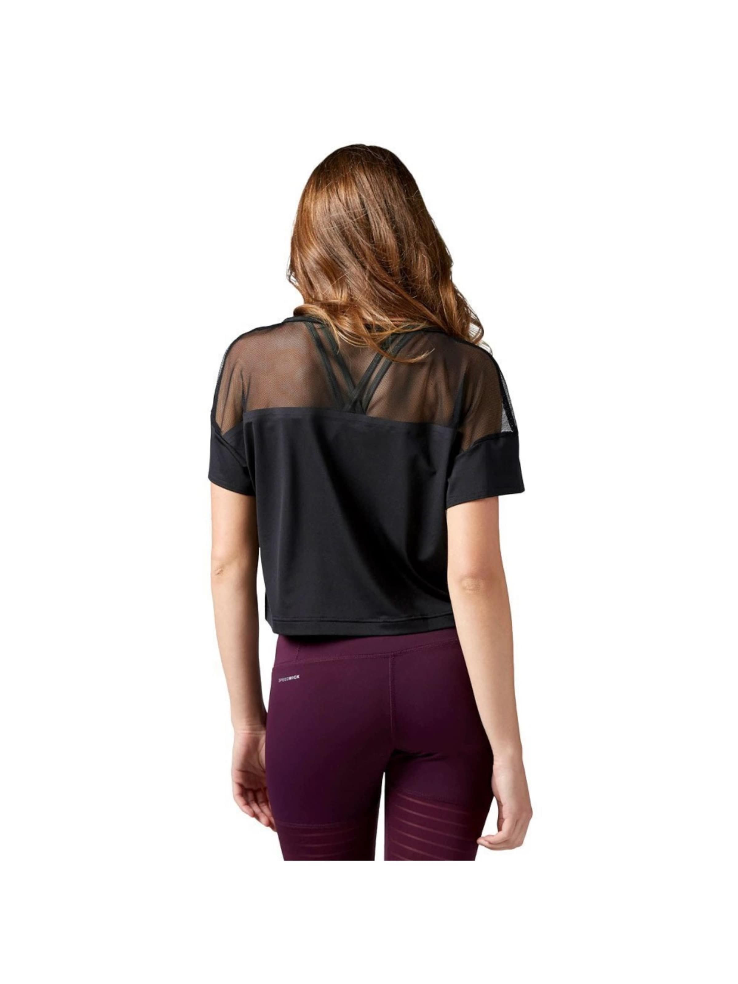 

Reebok Футболка 'Cardio Fashion Top' в черном цвете