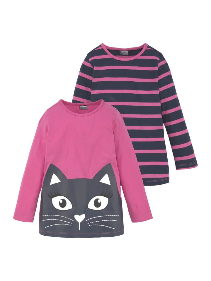 

Рубашка с длинными рукавами розового и темно-синего цветов Kidsworld