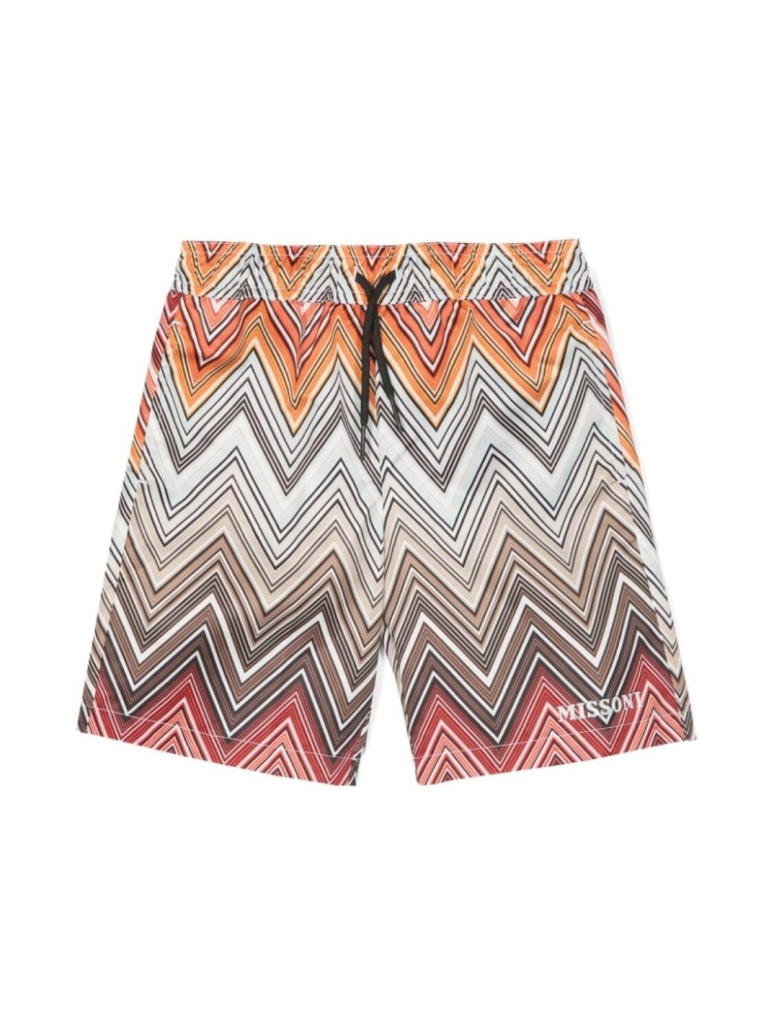 

Шорты для плавания Missoni Kids с зигзагообразным принтом, коричневый