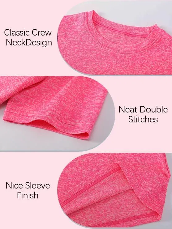 Футболка для девочек с быстросохнущей тканью Hercugifts, Rose Red — фото 4