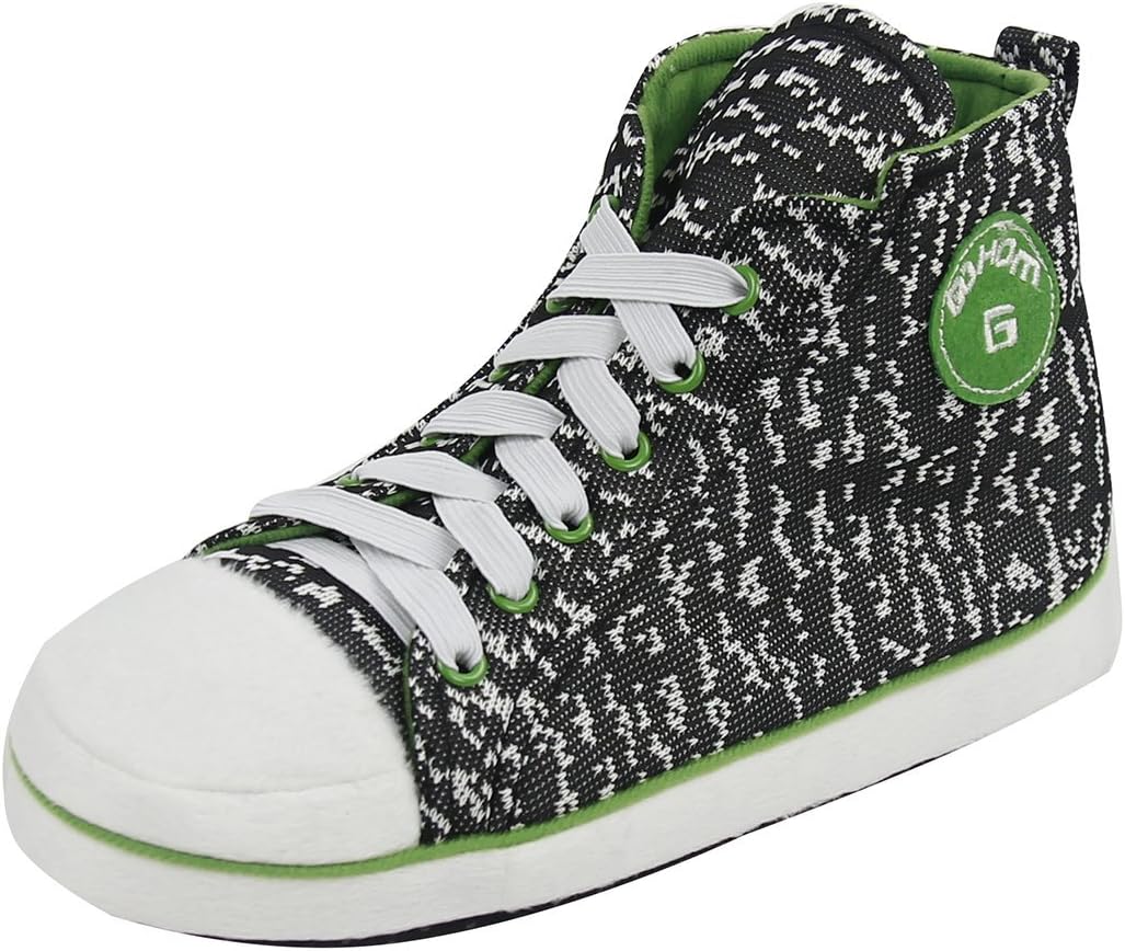 

Домашние кроссовки-тапочки для мужчин, теплые зимние, забавные уютные домашние кроссовки-тапочки для мальчиков Gohom, Black White Green