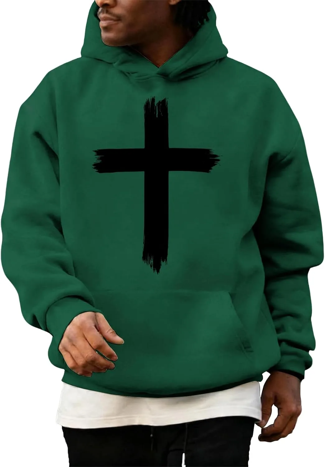 

Мужская толстовка с капюшоном Vintage, принт с крестом, размеры M-3XL