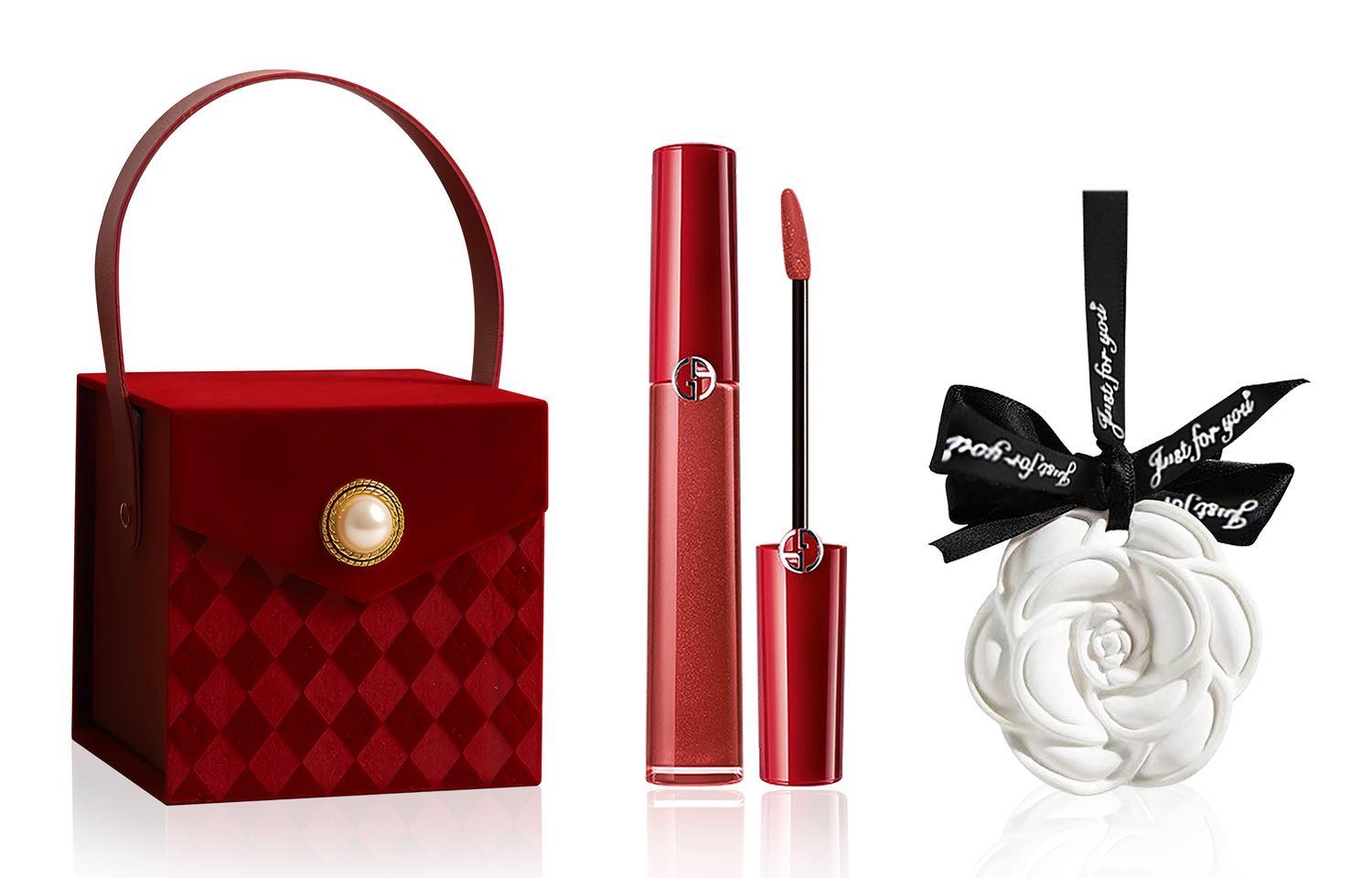 Подарочный набор Giorgio Armani: жидкая губная помада Lip Maestro 214 + аксессуары — фото 4