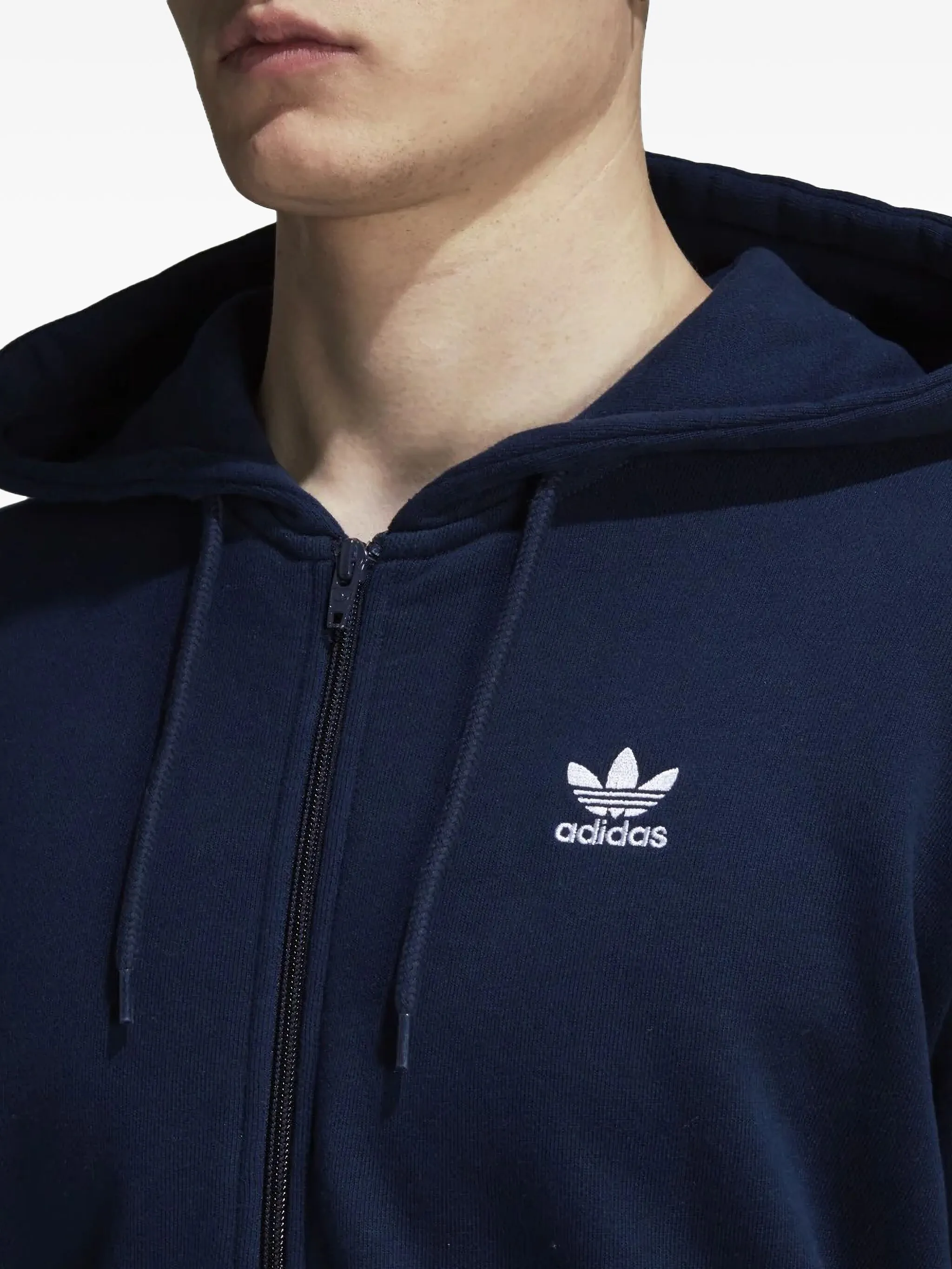 Худи на молнии с вышивкой Originals Trefoil Adidas, синий — фото 2
