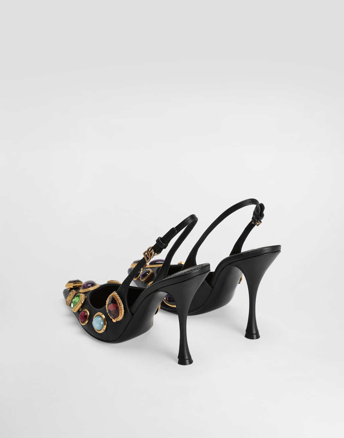 Туфли-слингбэки с вышивкой из камней Dolce & Gabbana, мультиколор — фото 3