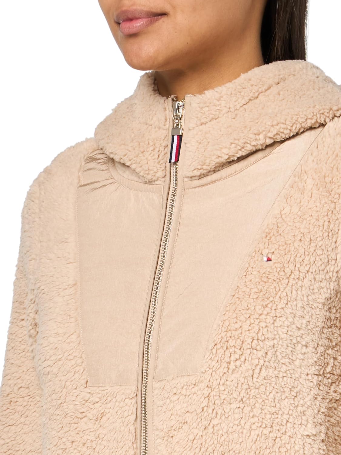 Женская куртка Tommy Hilfiger из шерпы на молнии, Light Fawn — фото 3