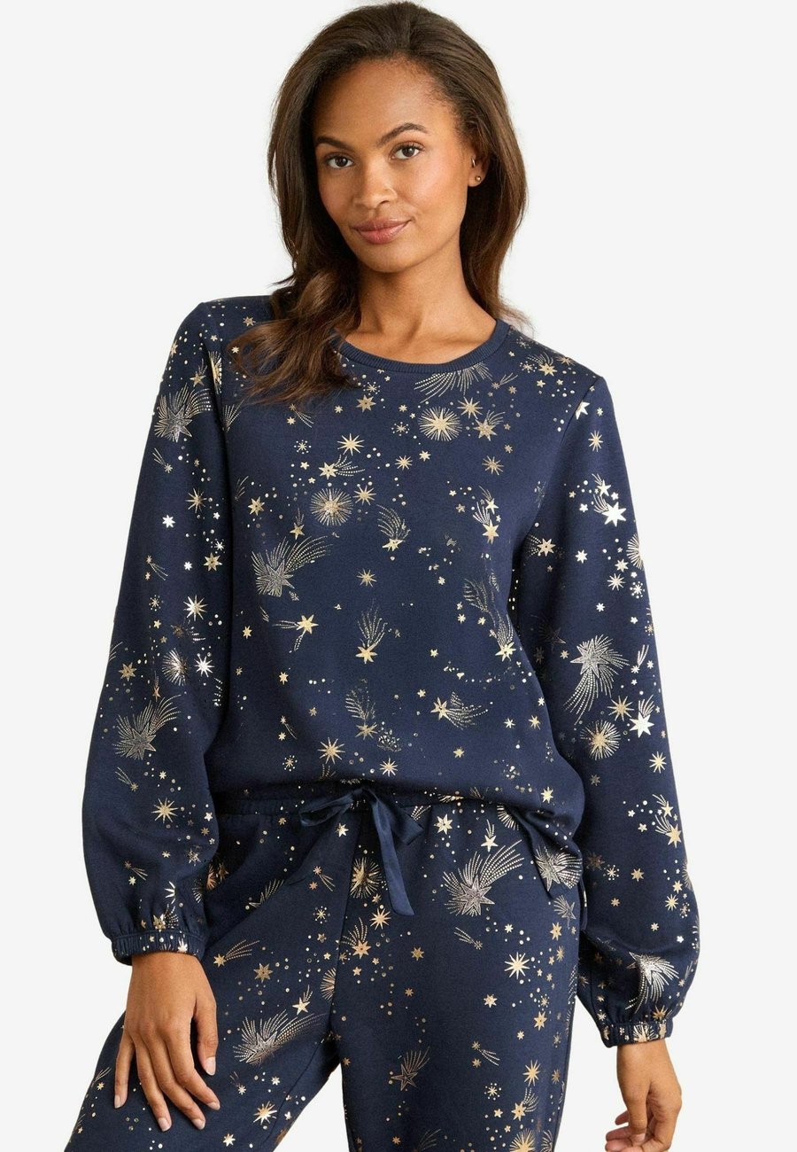 

Пижамный топ Love & Roses REGULAR FIT LONG SLEEVE FOIL DETAIL , Navy/Blue