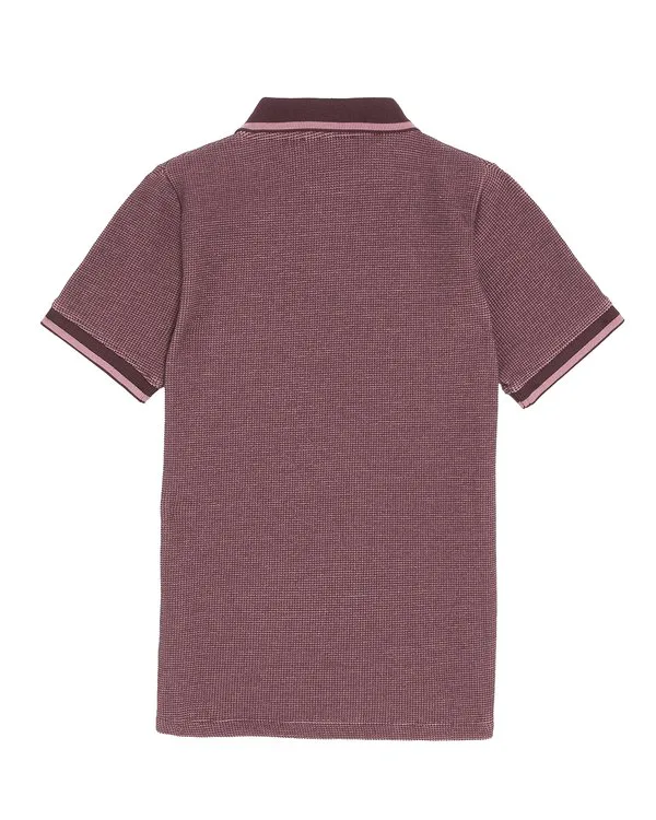 Двухцветная вафельная рубашка поло Lyle & Scott, Dusky Maroon — фото 2
