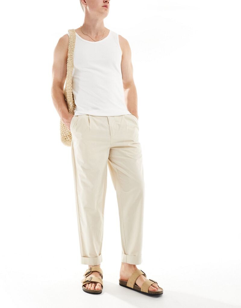

Selected Homme - Удобные короткие брюки кремового цвета