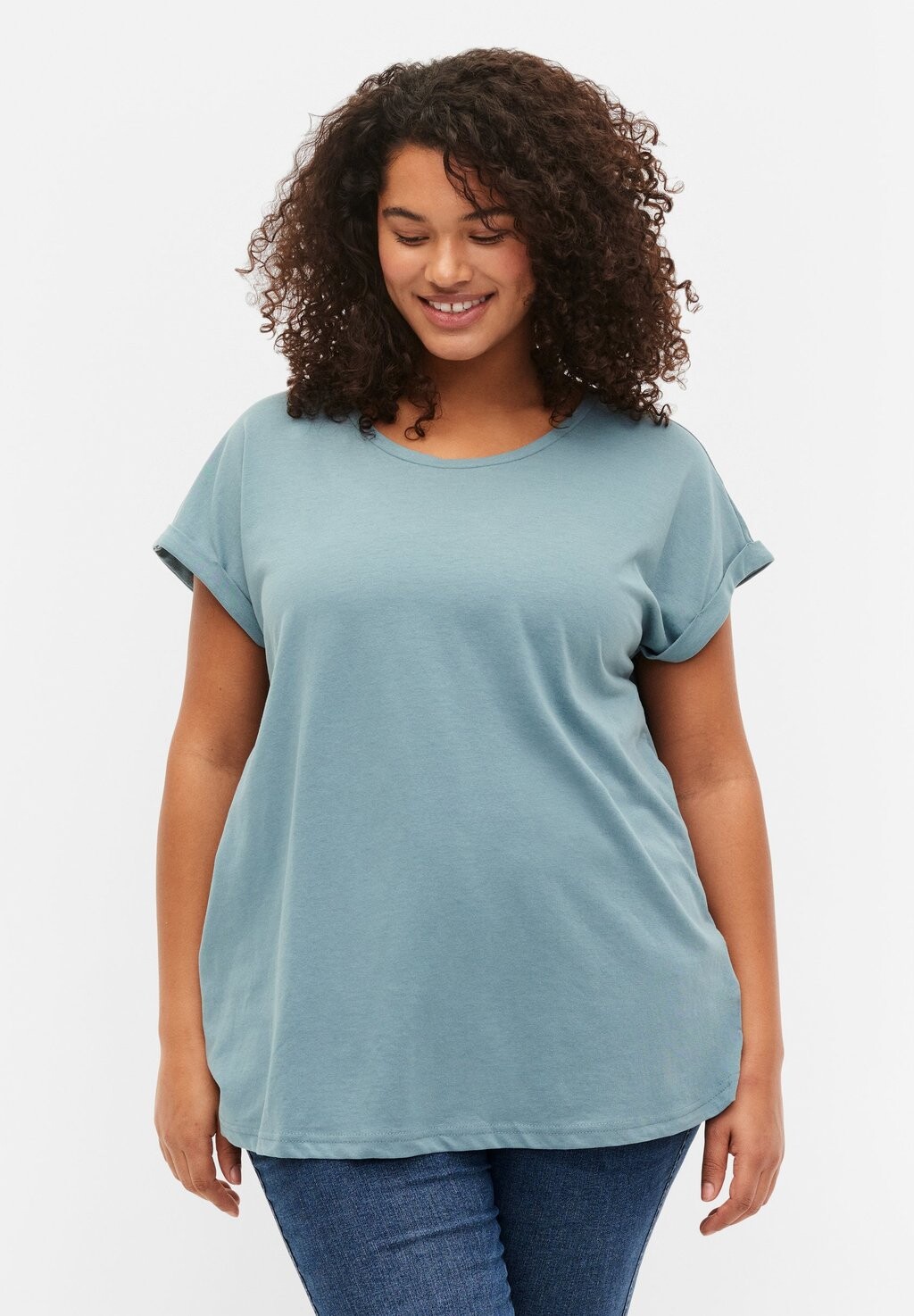 

Футболка базовая SHORT SLEEVED BLEND Zizzi, цвет smoke blue