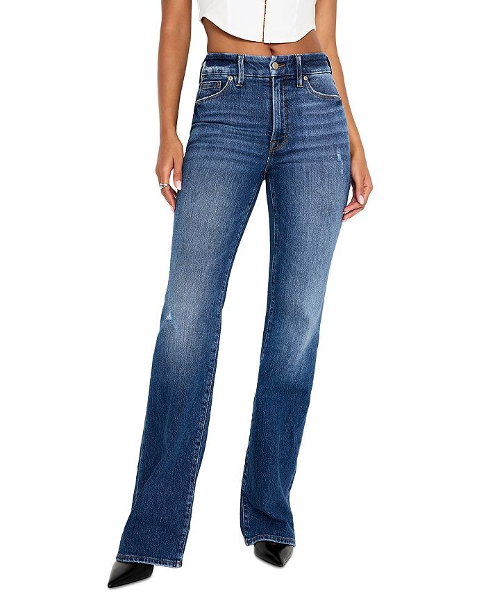 

Джинсы Good American Good Classic Bootcut с высокой посадкой в ​​цвете I704, синий