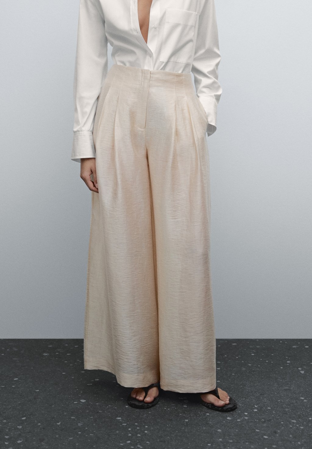 

Брюки FLOWING WITH DARTS Massimo Dutti, золотистый