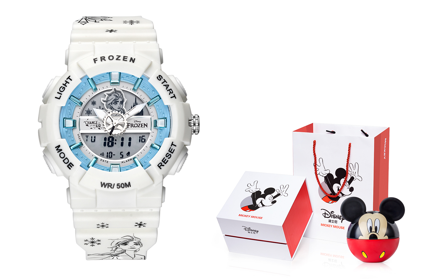

Disney Часы Frozen Series Electronic Movement Rubber Strap Watch Unisex Blue Dial