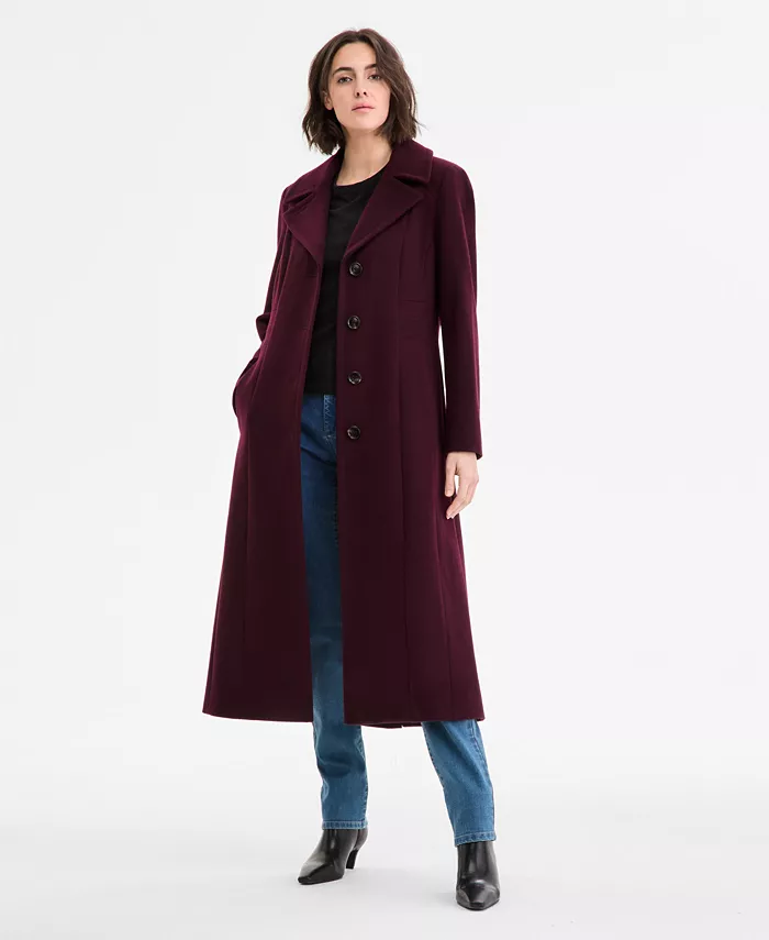 

Женское однобортное пальто макси Anne Klein, красный