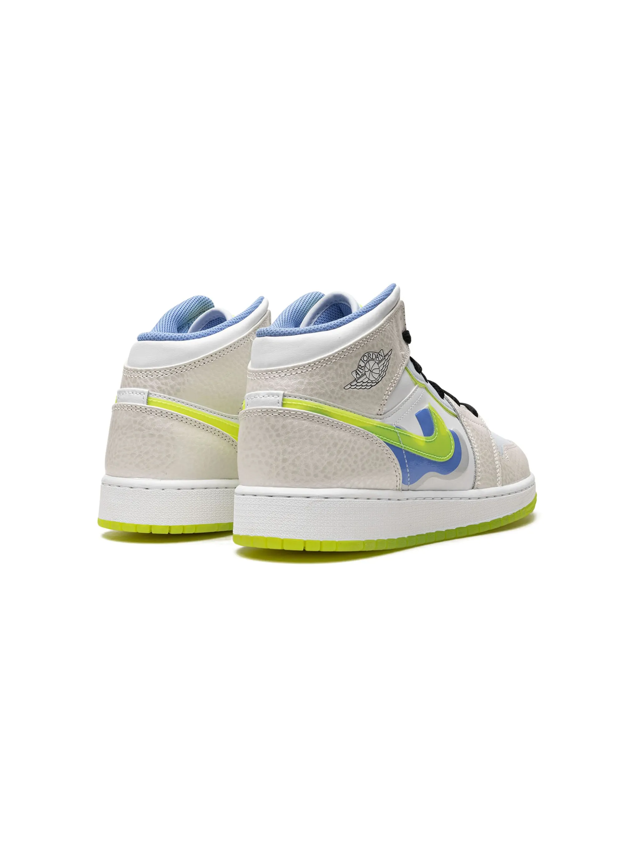 Кроссовки Air Jordan 1 Mid SE Warped Swoosh Jordan Kids, белый — фото 3