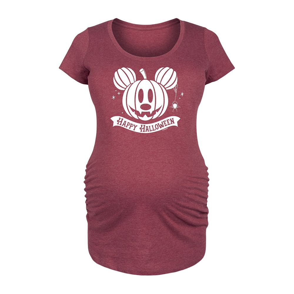 

Футболка Disney's Mickey Mouse Maternity Happy Halloween с рисунком тыквы, цвет Heather Dark Red