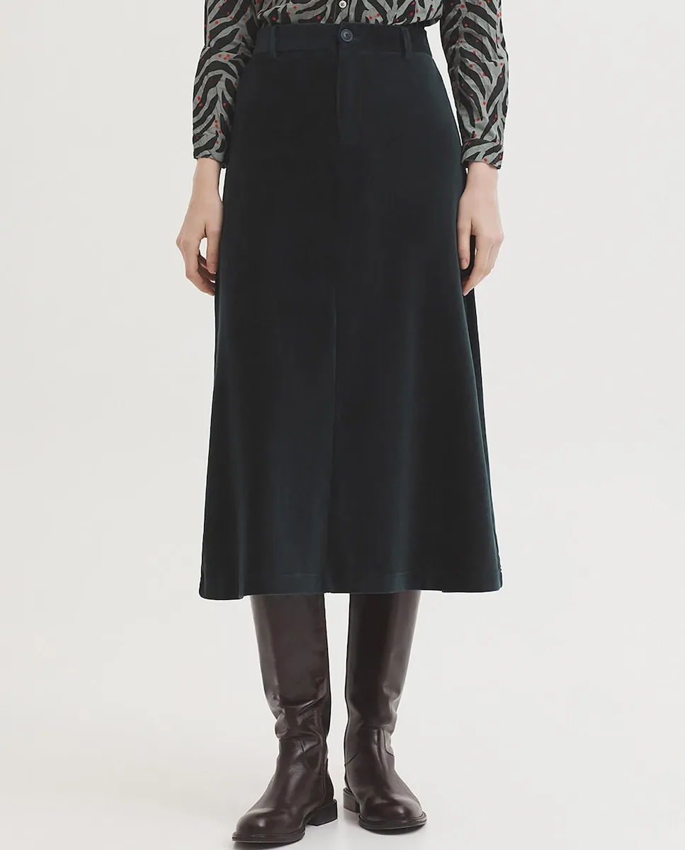 

Миди-юбка в складку с застежкой-молнией Nice Things, военный зеленый