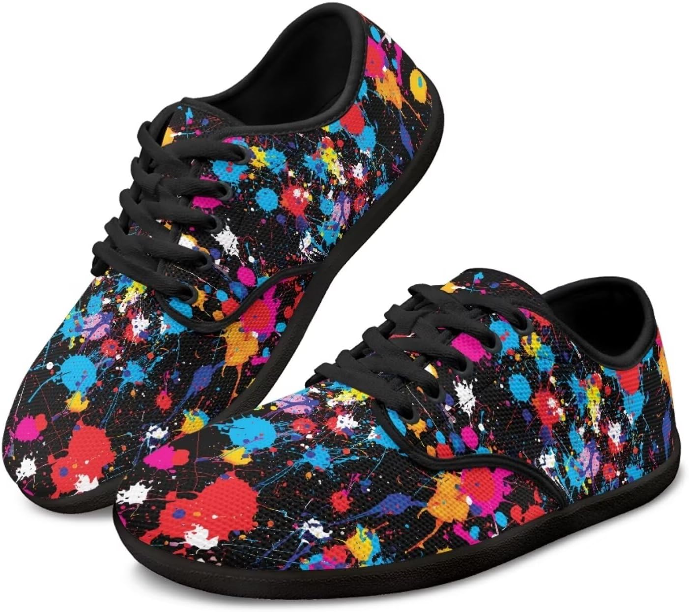 

Кроссовки Binienty Barefot для женщин и мужчин, широкие слипоны для бега, походов, тренировок, удобные спортивные туфли на плоской подошве, Colorful Ink Splash