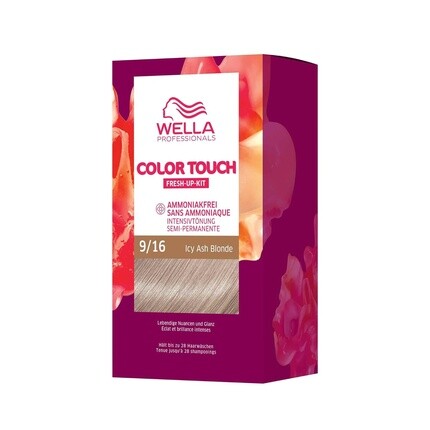 

Wella Профессиональная полуперманентная краска для волос Color Touch без аммиака для обновления цвета и покрытия седых волос - набор для корней с маской для волос Icy Ash Blonde